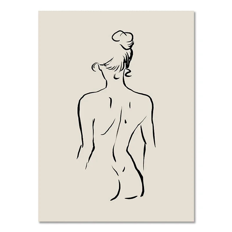 Abstract Boho Geometric Line Canvas Wall Art