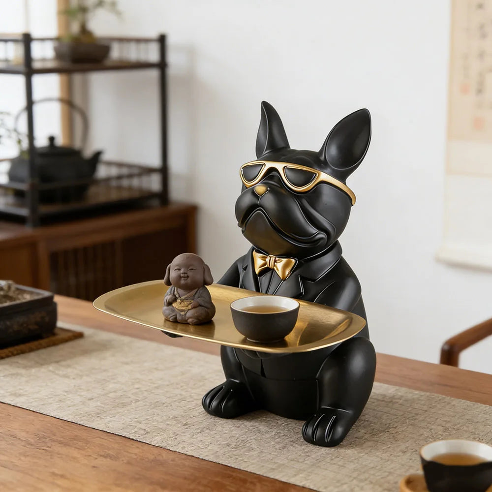 Creative Bulldog Tray Resin Statue