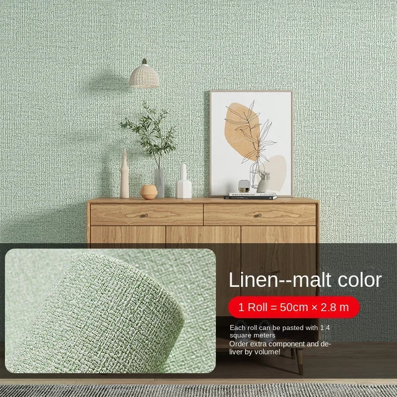 Thick Self-Adhesive Linen Wallpaper