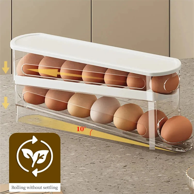 Bilayer Automatic Rolling Egg Holder