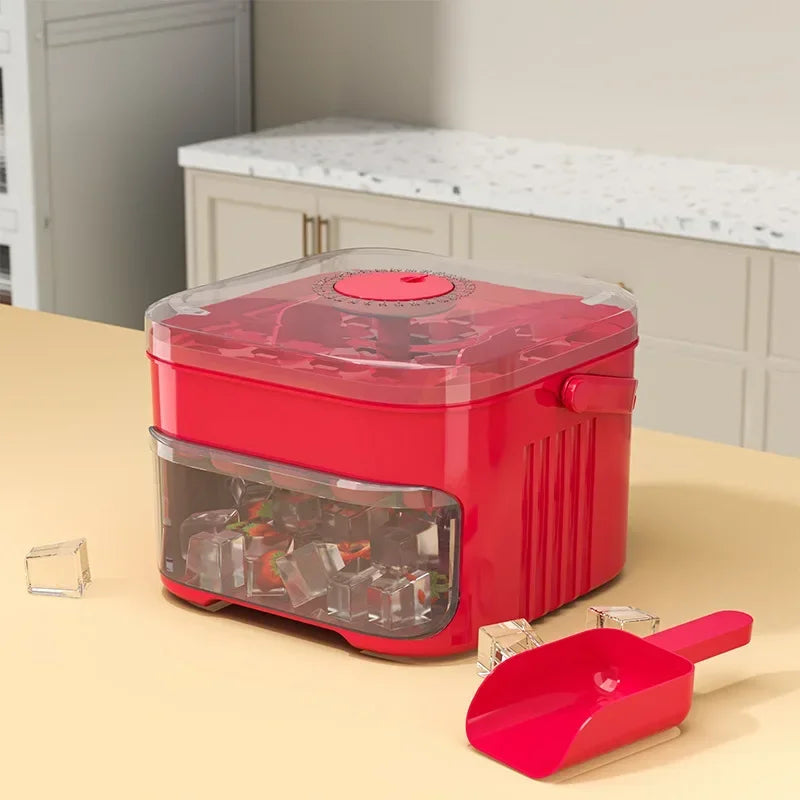 Cube Ice Maker Double-Layer Ice Storage Box