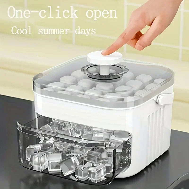 Cube Ice Maker Double-Layer Ice Storage Box