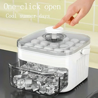 Cube Ice Maker Double-Layer Ice Storage Box