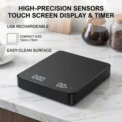 USB Rechargeable Digital Espresso Scale with Timer