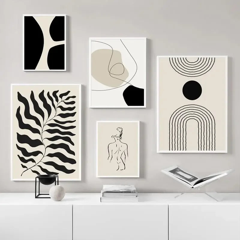 Abstract Boho Geometric Line Canvas Wall Art