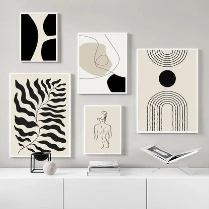 Abstract Boho Geometric Line Canvas Wall Art