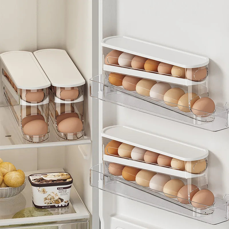 Bilayer Automatic Rolling Egg Holder