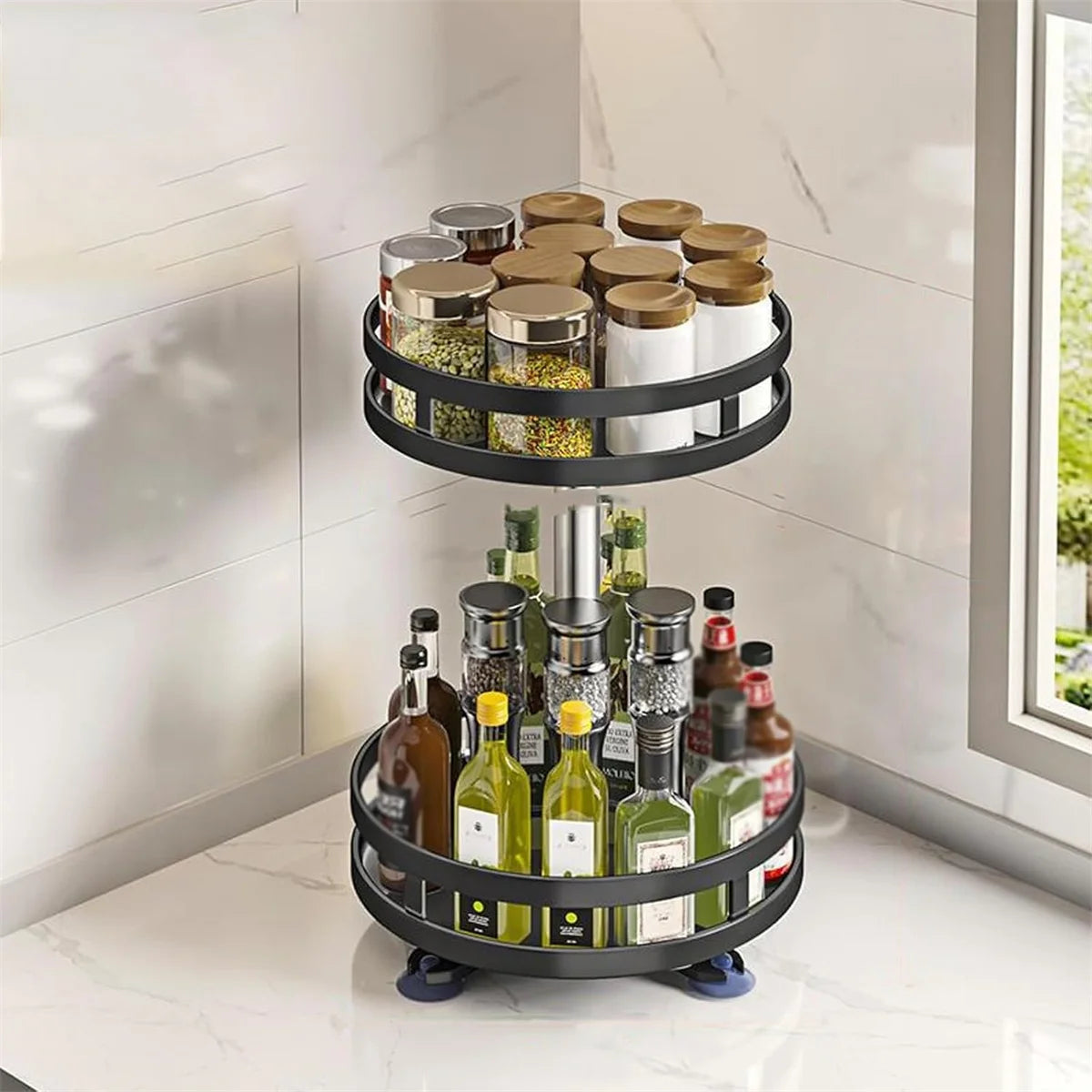 Rotatable Kitchen Storage Rack