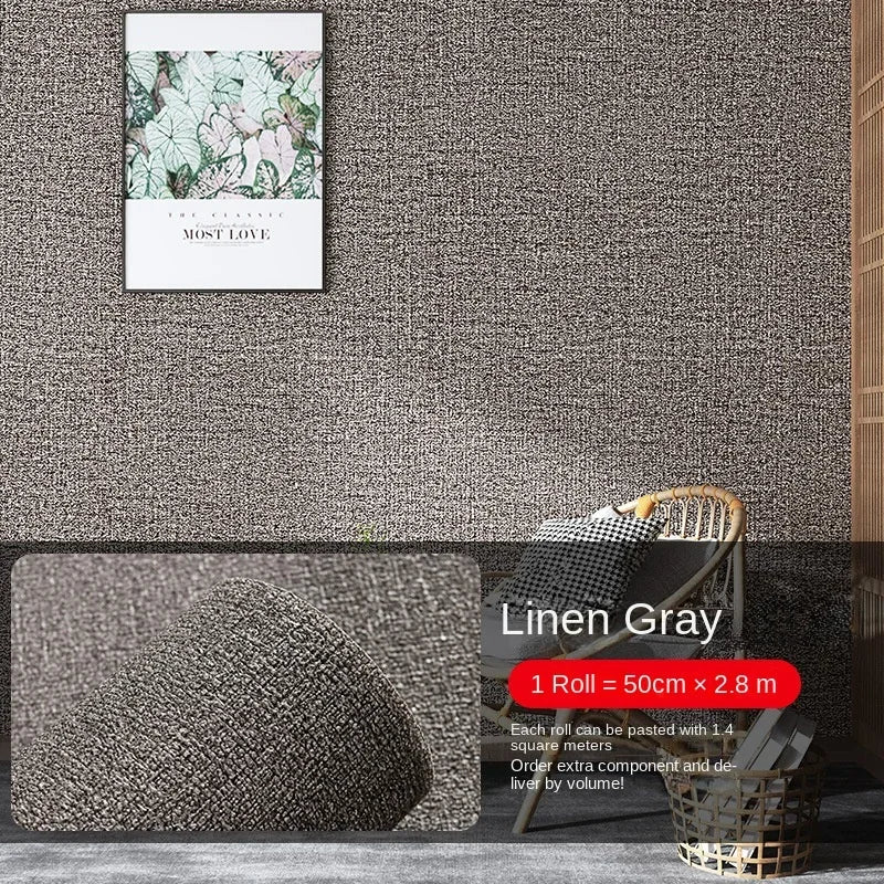 Thick Self-Adhesive Linen Wallpaper
