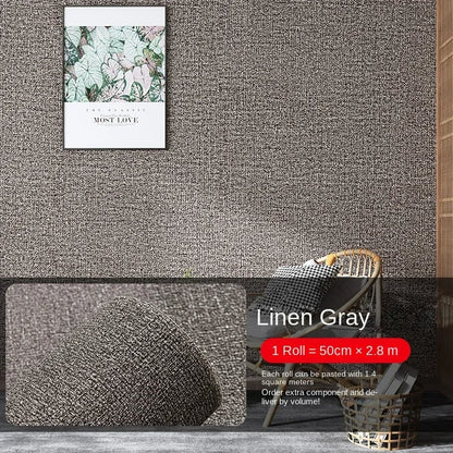 Thick Self-Adhesive Linen Wallpaper