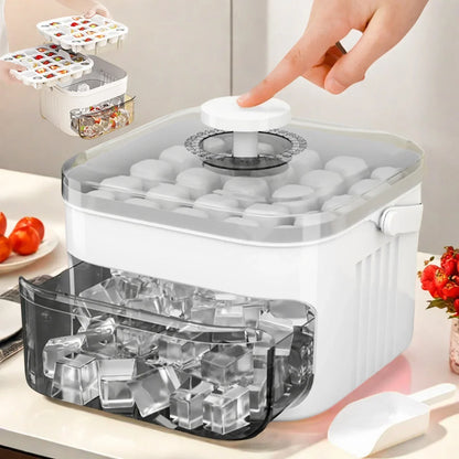 Cube Ice Maker Double-Layer Ice Storage Box