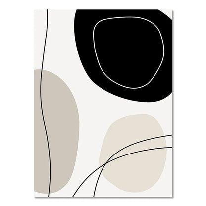 Abstract Boho Geometric Line Canvas Wall Art