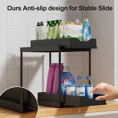 Double-Layer Pull-Out Kitchen Storage Rack