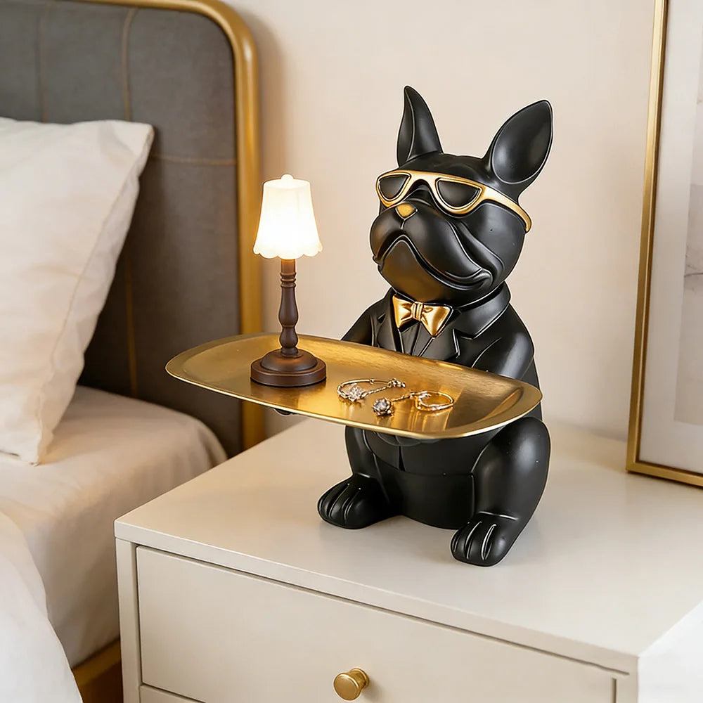 Creative Bulldog Tray Resin Statue