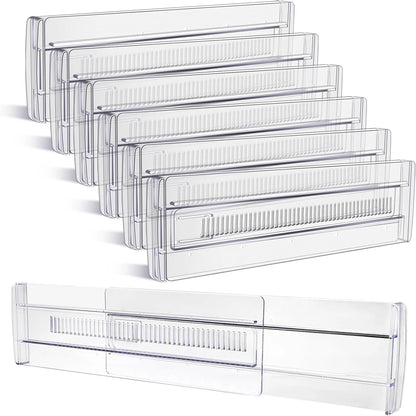 6-Pack Adjustable Clear Drawer Dividers