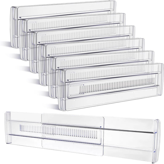 6-Pack Adjustable Clear Drawer Dividers