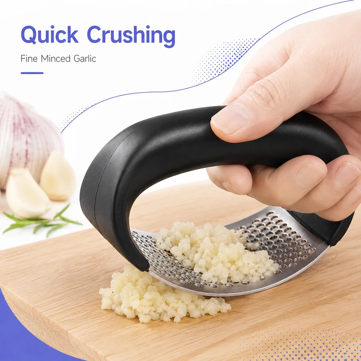 Manual Stainless Steel Garlic Press Rocker