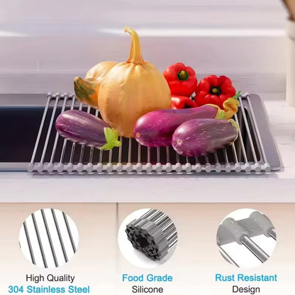 Rollable Stainless Steel Sink Drying Rack