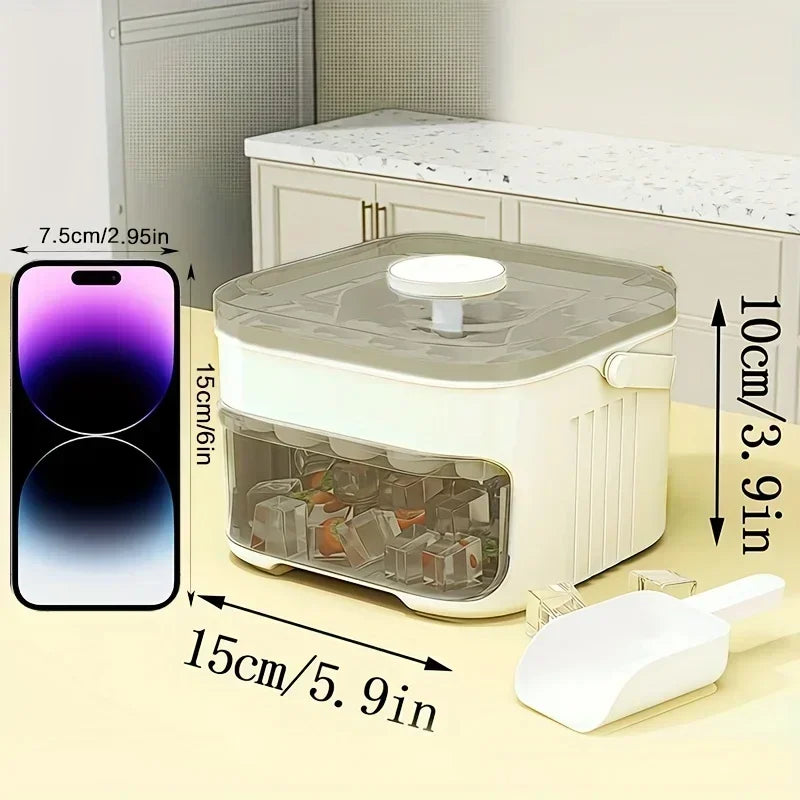 Cube Ice Maker Double-Layer Ice Storage Box