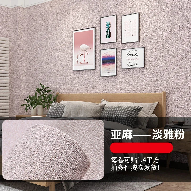 Thick Self-Adhesive Linen Wallpaper