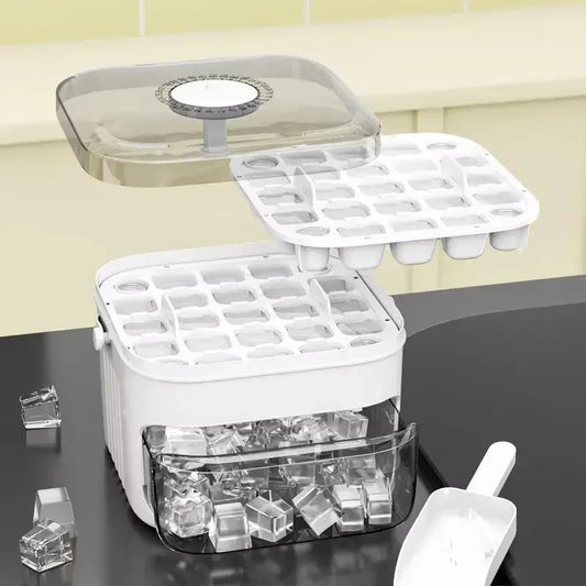Cube Ice Maker Double-Layer Ice Storage Box