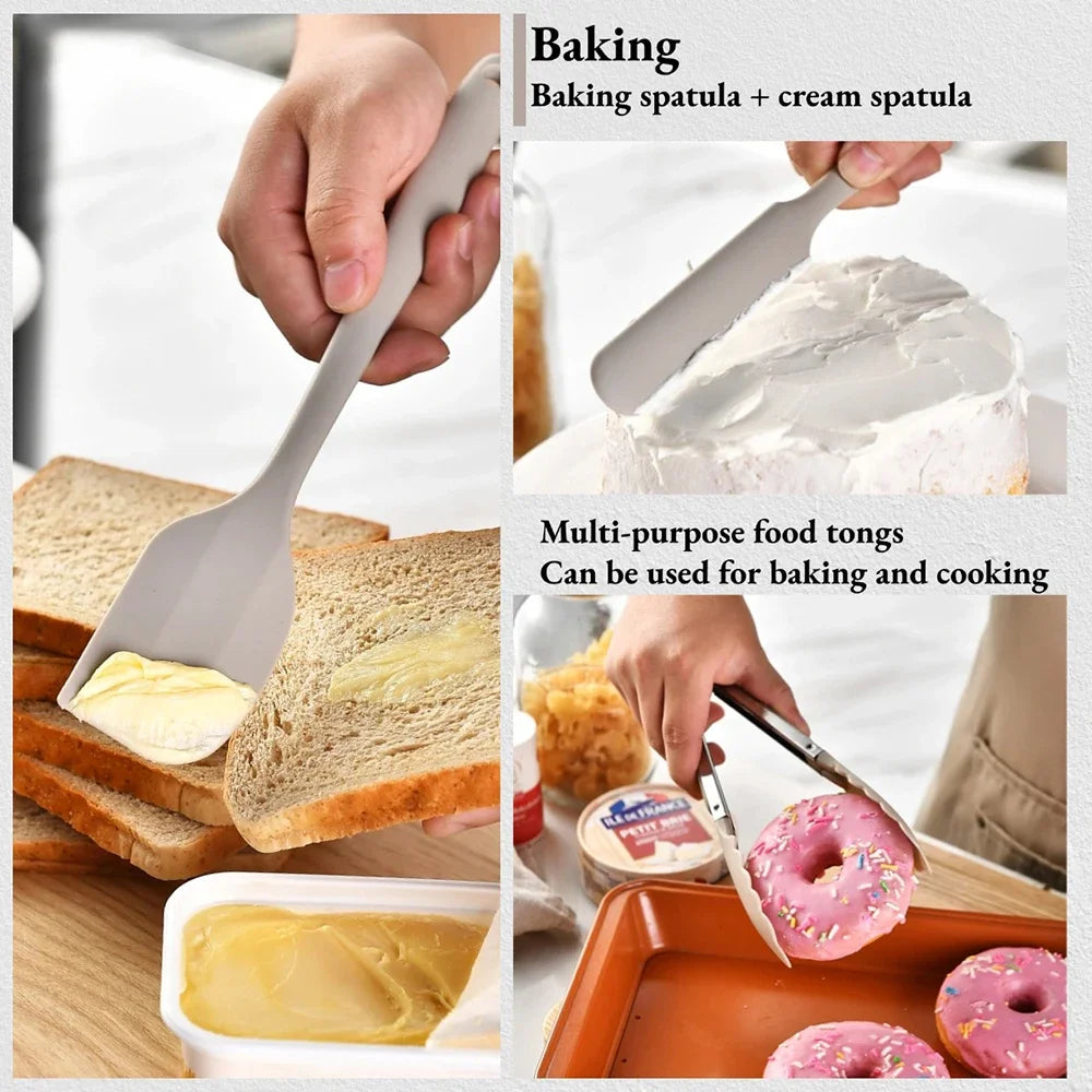 15-Piece Food Grade Silicone Kitchen Cooking Utensils Set