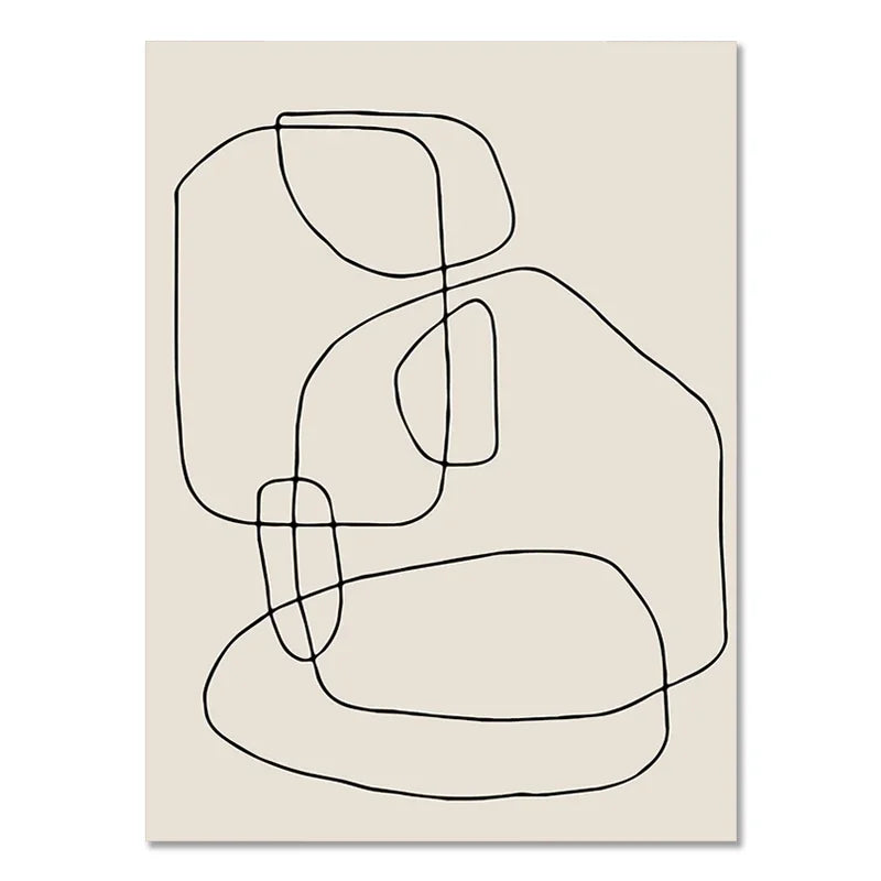 Abstract Boho Geometric Line Canvas Wall Art
