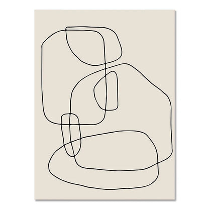 Abstract Boho Geometric Line Canvas Wall Art