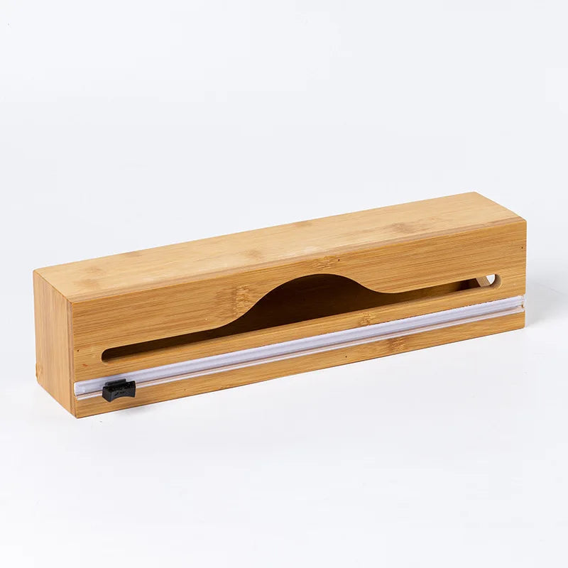 Natural Bamboo Wrap Cutter Wall Mounted Foil Dispenser