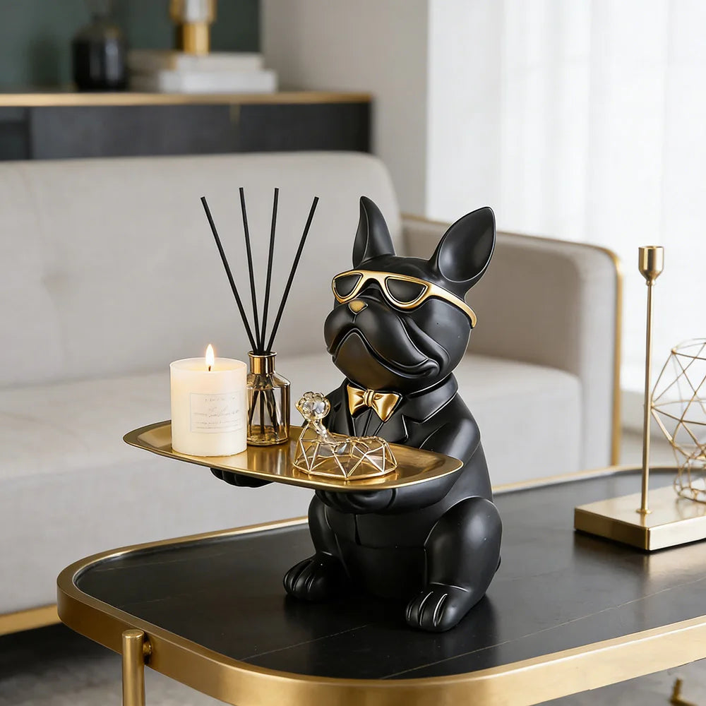 Creative Bulldog Tray Resin Statue