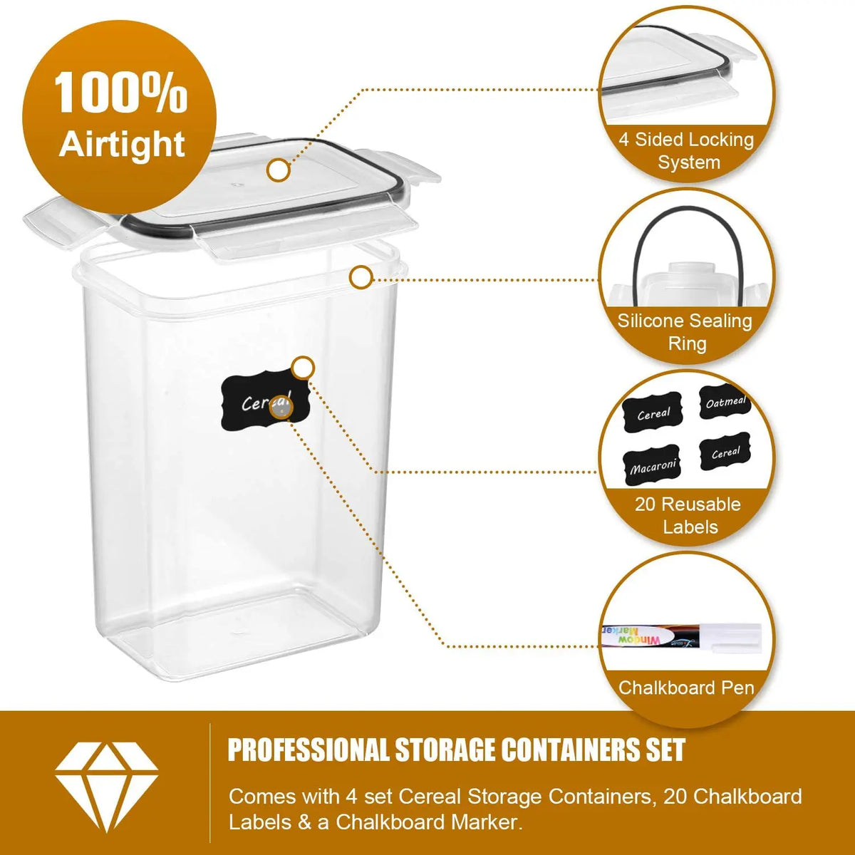 7-Piece BPA-Free Airtight Food Storage