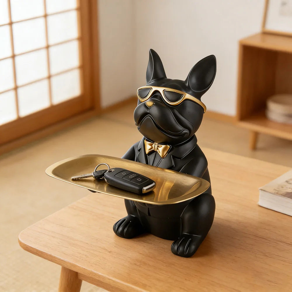 Creative Bulldog Tray Resin Statue