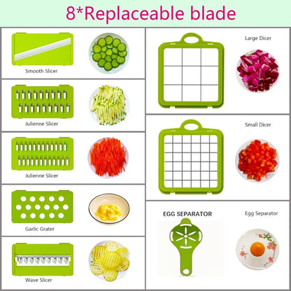 14-Piece Multifunctional Vegetable Grater Slicer