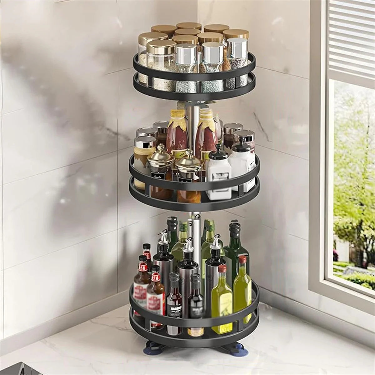 Rotatable Kitchen Storage Rack