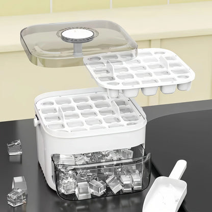Cube Ice Maker Double-Layer Ice Storage Box
