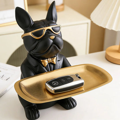 Creative Bulldog Tray Resin Statue