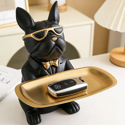 Creative Bulldog Tray Resin Statue