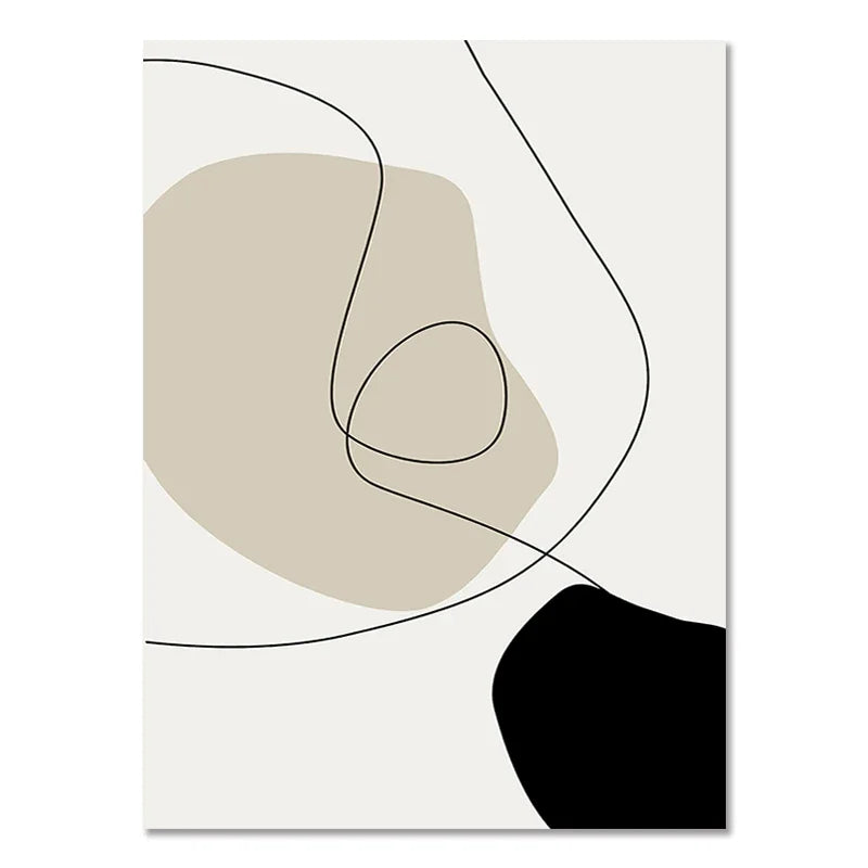 Abstract Boho Geometric Line Canvas Wall Art