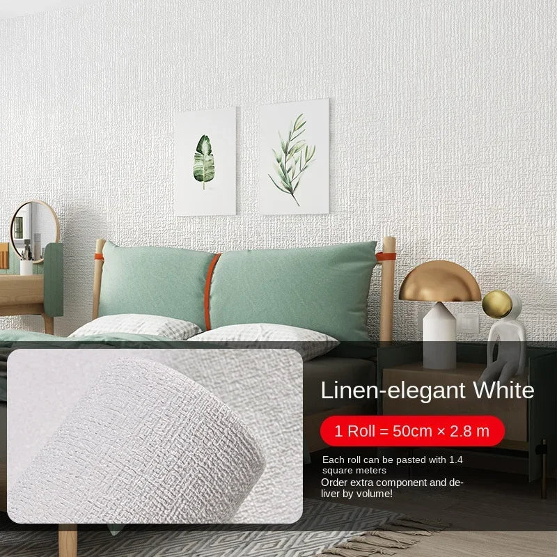 Thick Self-Adhesive Linen Wallpaper