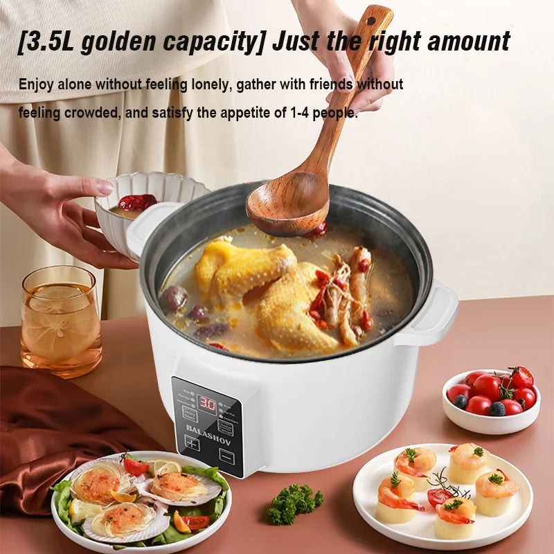 3.5L Electric Hot Pot Non-Stick Cooker