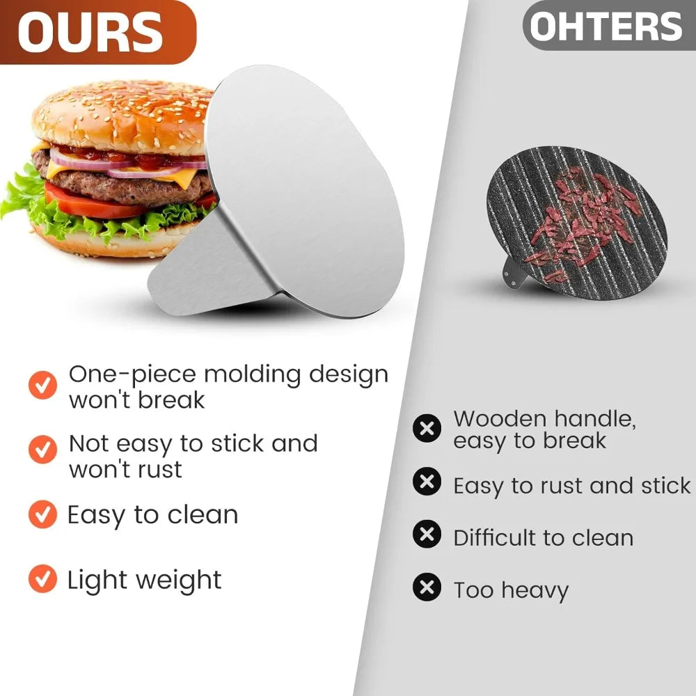 Stainless Steel Non-Stick Burger Meat Press