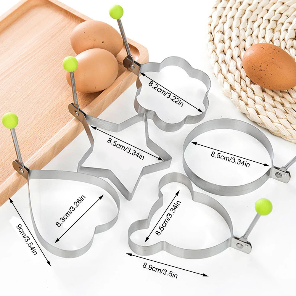 5-Piece Stainless Steel Egg Rings