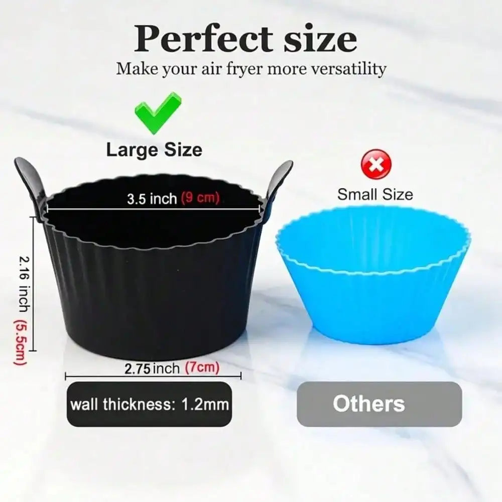 Reusable Silicone Air Fryer Liners Non-Stick Baking Cups