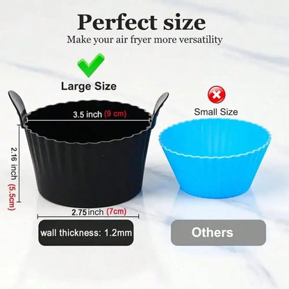Reusable Silicone Air Fryer Liners Non-Stick Baking Cups