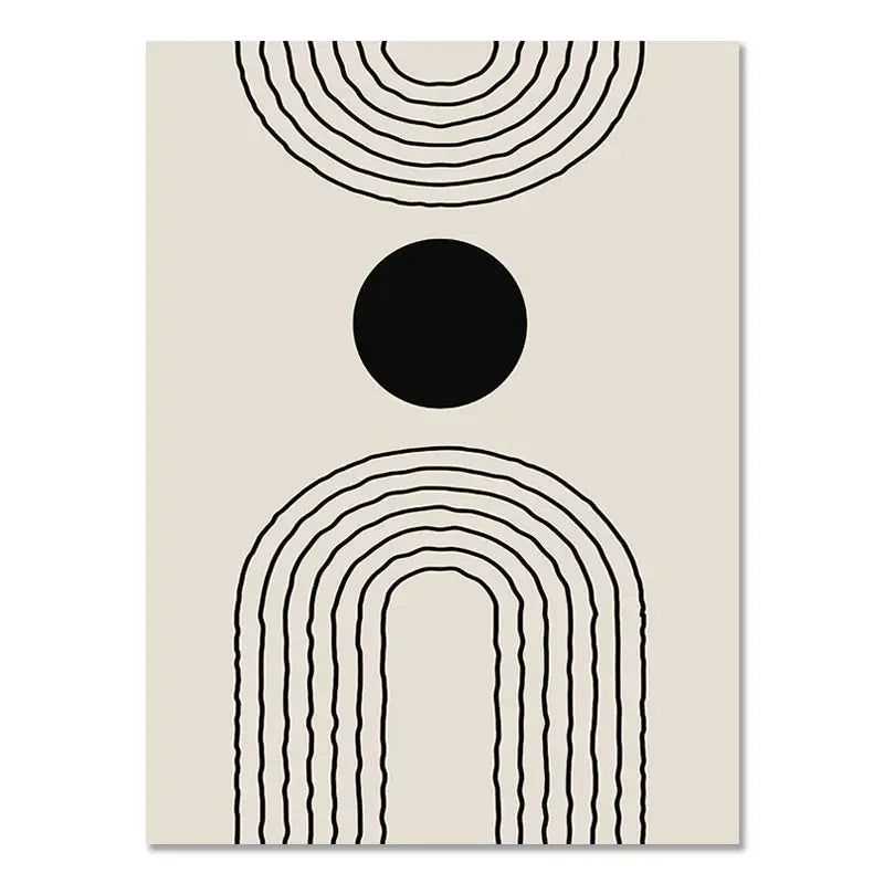 Abstract Boho Geometric Line Canvas Wall Art