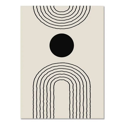 Abstract Boho Geometric Line Canvas Wall Art