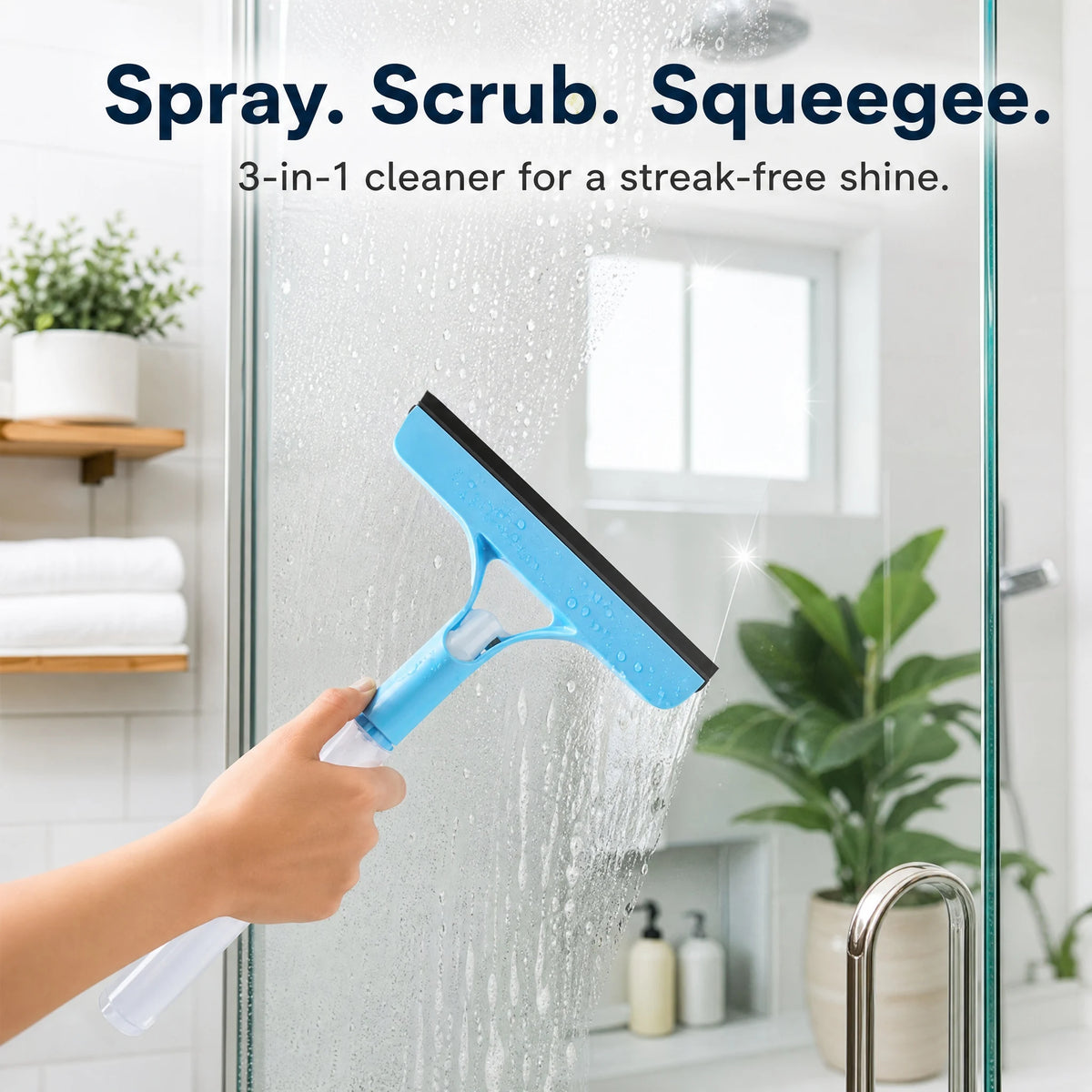 3-in-1 Handheld Window Squeegee