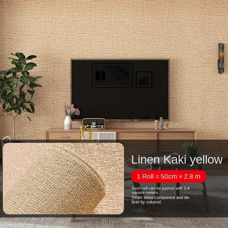 Thick Self-Adhesive Linen Wallpaper