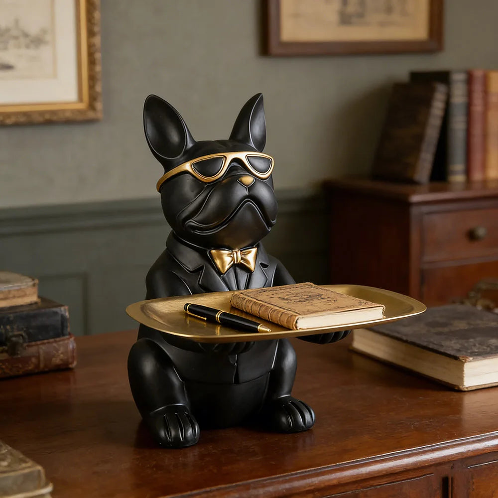 Creative Bulldog Tray Resin Statue