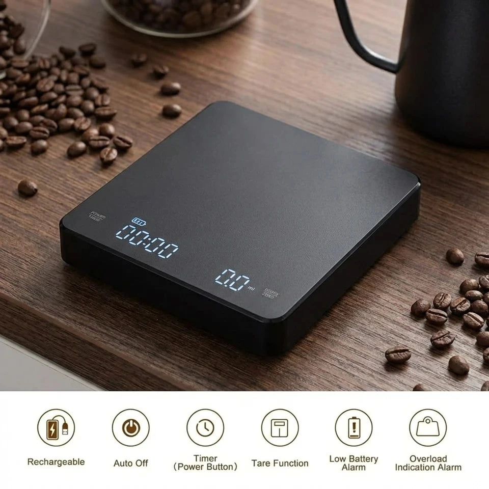 USB Rechargeable Digital Espresso Scale with Timer
